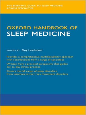 cover image of Oxford Handbook of Sleep Medicine